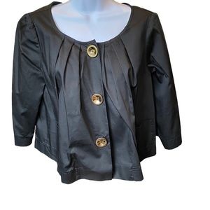 Vintage Shin Choi Swing Jacket Short Size Small White 3/4 sleeve Gold Buttons